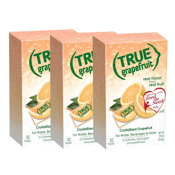True Grapefruit Crystallized Grapefruit 32 Packets (3 Boxes 96 Total Packets) by True Citrus – 0.9 Ounce (Pack of 3), Model true grapefruit 32 x3