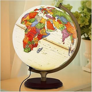 Practical Globe Desktop World Globe with Wooden Stand Led Light Educational Globe Geographic Globes for Shelf Desktop Display Beautifully Decor