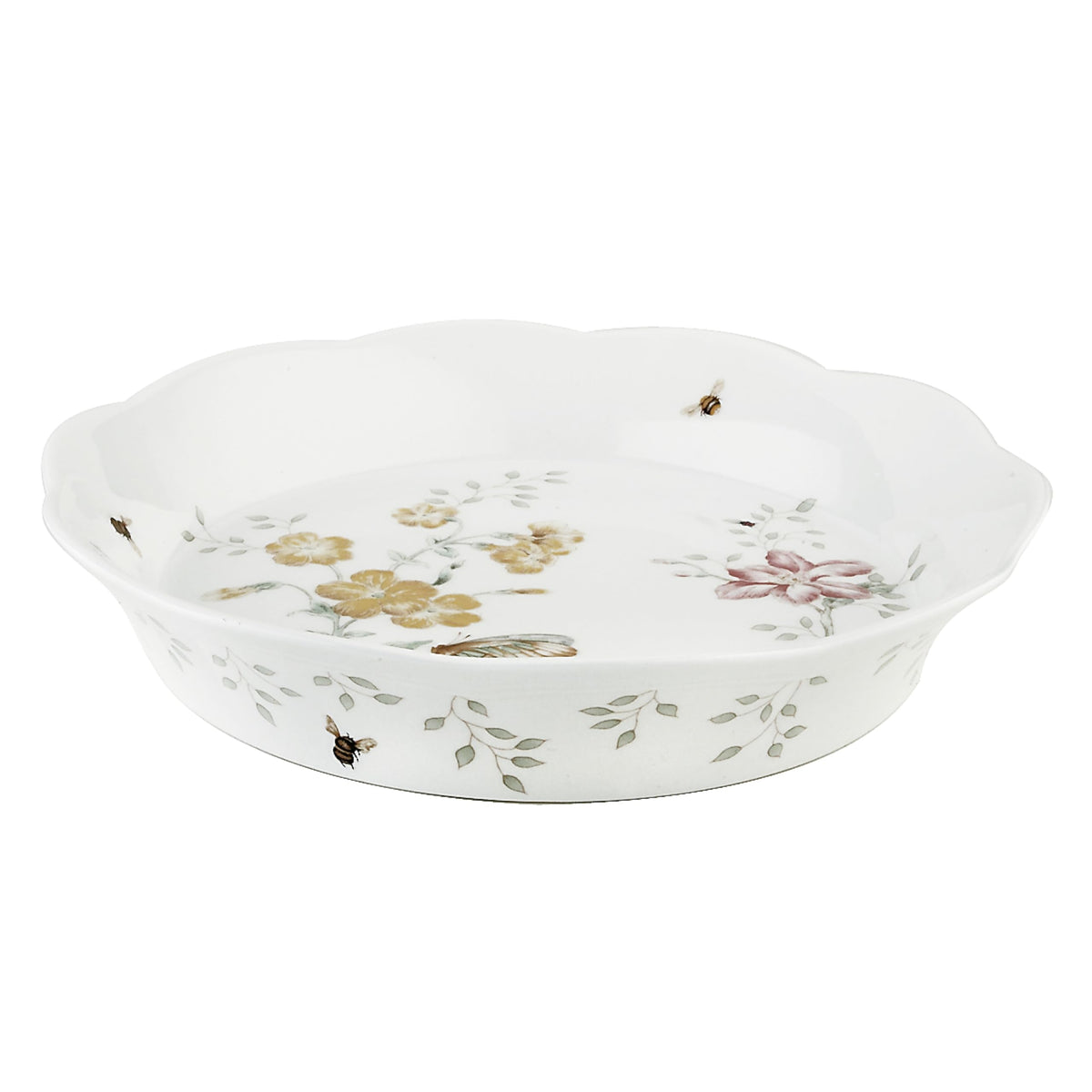 Lenox Porcelain Pie Plate, 9.5 Inch, Butterfly Meadow
