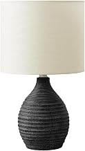 Monarch Specialties I 9847 Lighting, 17" H, Table Lamp, Grey Resin, Ivory/Cream Shade, Contemporary, Modern
