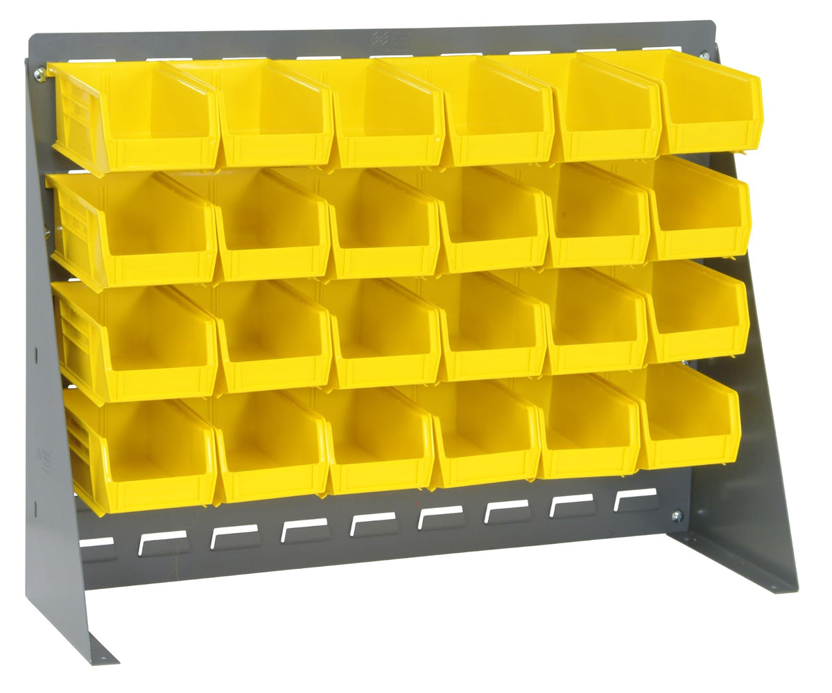 QUANTUM STORAGE SYSTEMS Yellow / 21" H x 28" W x 8" D / 6" L x 5" W x 3" H 24 Ultra Yellow Bins Storage Racks