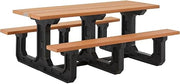 Global Industrial Outdoor 6' Rectangular Picnic Table, Recycled Plastic with Heavy Duty Base, Cedar