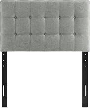 Furnifact Gray Upholstered Fabric Twin Headboard for Comfortable Bedside Decor, Modern Style, Soft Padding, Easy to Install