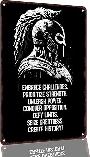 Spartan Warrior Motivational Quotes 8 x 12 Inch Aluminum Metal Sign