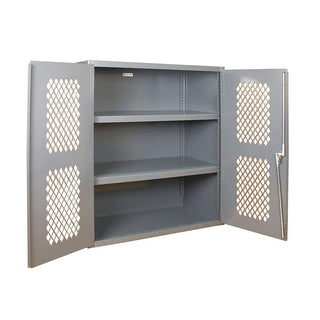 Heavy Duty Welded 14 Gauge Steel Ventilated Cabinet by Durham – Alloy Steel, Gray,chrome, Model EMDC-362442-95
