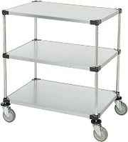 Global Industrial Adjustable Solid Galvanized Shelf Cart, 3 Shelves, 800 Lb. Cap, 36"L x 24"W x 40"H
