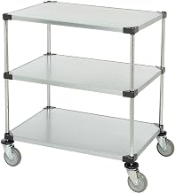 Global Industrial Adjustable Solid Galvanized Shelf Cart, 3 Shelves, 800 Lb. Cap, 36"L x 24"W x 40"H