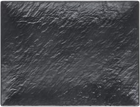 HUBERT Serving Tray Matte Black Textured Melamine - 14 1/10"L x 10 3/5"W