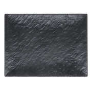 Serving Tray Matte Black Textured Melamine - 14 1/10"L x 10 3/5"W by HUBERT – Melamine, Black, Model M1405-BLACK