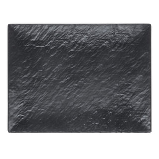 Serving Tray Matte Black Textured Melamine - 14 1/10"L x 10 3/5"W by HUBERT – Melamine, Black, Model M1405-BLACK