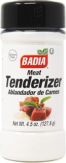 Badia Meat Tenderizer, 4.5 oz - Unseasoned Enzyme Blend for Tender Cuts of Beef, Pork, Poultry