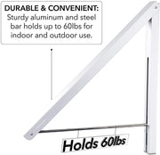 Single Foldable Clothing Rack by Stock Your Home – 1 Rack, Aluminum, White, Model 1042