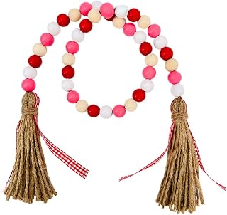 Wooden Beads Garland 's Day Layered Decoration