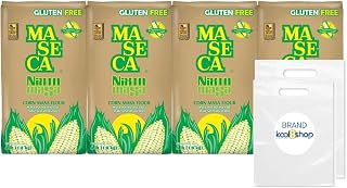 MASECA Nixtamasa Instant Corn Masa Flour Gluten Free Kosher 4 lbs Bag 4 Pack + 2 Storage Reusable Bags by KOOL8SHOP Infinite Deals