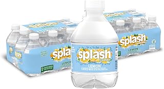 SPLASH REFRESHER Flavored Water Bottles, Lemon Flavor - 24 Pack | Refreshing Flavored Bottled Water with Electrolytes - Zero Sugar & Zero Calories - 8 Fl Oz