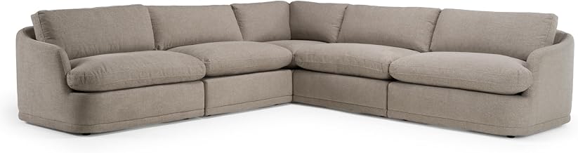 Chantry - Modern Grey Sand Fabric Sectional Sofa