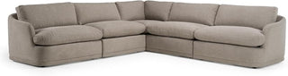Chantry - Modern Grey Sand Fabric Sectional Sofa