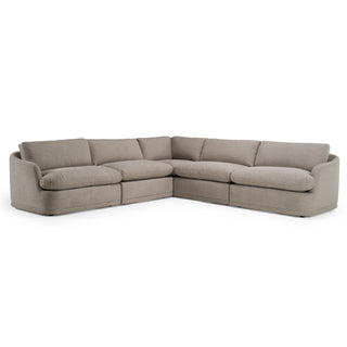 Chantry - Modern Grey Sand Fabric Sectional Sofa by Limari Home – Fabric, Grey, Model LIM-83256