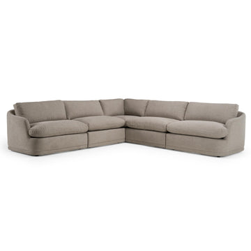 Chantry - Modern Grey Sand Fabric Sectional Sofa by Limari Home – Fabric, Grey, Model LIM-83256