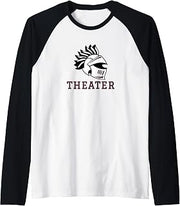 Curtis High School Warriors Theater Raglan Baseball Tee