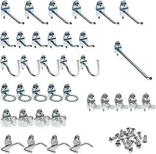 Triton Products (76936) DuraHook 36 Pc Zinc Plated Steel Hook Assortment for DuraBoard or 1/8 In. and 1/4 In. Pegboard, Silver