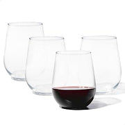 TOSSWARE Reserve 16oz Stemless Wine, Set of 24, Premium Quality, Tritan Dishwasher Safe & Heat Resistant Unbreakable Plastic Drinking Glasses