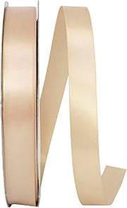 Reliant Ribbon 5150-073-05C Single Face Sfs Satin Ribbon, 7/8 Inch X 100 Yards, Tan