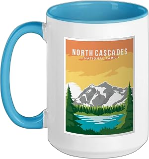 North Cascades National Park Ceramic Mug, Blue/White, 15oz