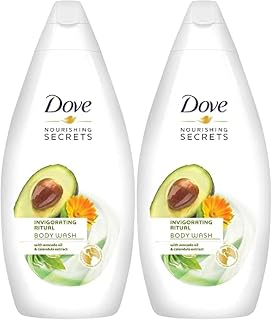 Dove Nourishing Secrets Invigorating Ritual Body Wash, Avocado Oil & Calendula Extract, 16.9 Ounce / 500 Ml, Pack of 2