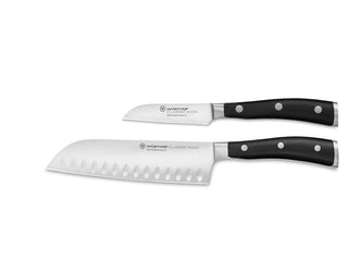Classic IKON 2-Piece Asian Chef's Knife Set by Wüsthof – 7", High Carbon Stainless Steel, Black, Model 1120360201