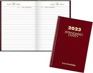 AT-A-GLANCE 2023 Daily Diary, Standard Diary, 5-1/2" x 8", Small, Hardcover, Red (SD38713)