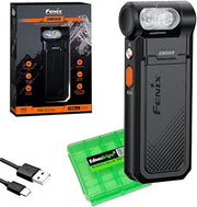 Fenix SW06R Clip On Flat Body swival Flashlight with Red Light with EdisonBright Accessory case Bundle