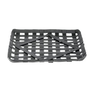 Black Metal Rectangular Decorative Display Basket - 8.5"L x 8.5"W x 0.5"H by HUBERT – Metal, Black, Model 40322