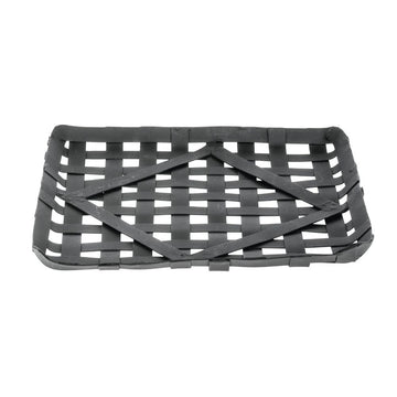 Black Metal Rectangular Decorative Display Basket - 8.5"L x 8.5"W x 0.5"H by HUBERT – Metal, Black, Model 40322