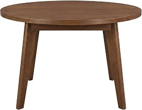 Furnifact Sweet Oak Coffee Table 24" Round Solid American Gum Wood Durable Modern Design Lightweight Living Room Accent