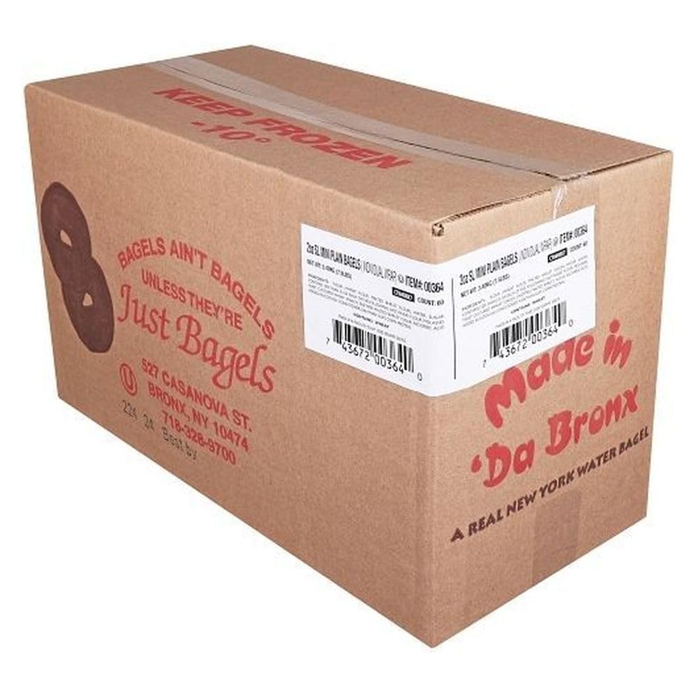 Individually Wrapped Mini Plain Bagel by Just Bagels – 60 pieces