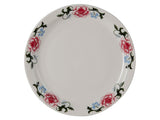 Western Rose Eggshell Western Rose Narrow Rim 10-1/2-Inch Plate by Tuxton – Large, Ceramic, Multicolor
