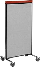 Global Industrial 24-1/4"W x 46-1/2"H Mobile Deluxe Office Partition Panel, Gray