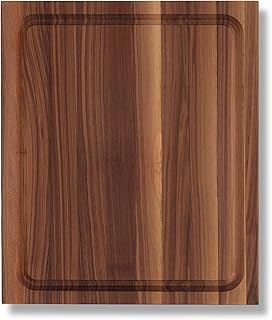 John Boos BBQ Series Rectangular Wooden Walnut Cutting Board 17”x21” | – 1.5” Thick, 15-lb Reversible Butcher Block with Juice Groove, Edge-Grain & Finger Grips – Made in the USA