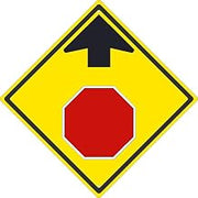 NMC TM609K Stop Ahead Graphic Sign - 24in. Heavy Duty High Intensity Reflective Aluminum, Stop Ahead Symbol with Arrow Sign