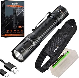 Fenix PD45R ACE 3200 Lumen Rechargeable LED Tactical Flashlight, Battery, Holster, EdisonBright Accessory case Bundle