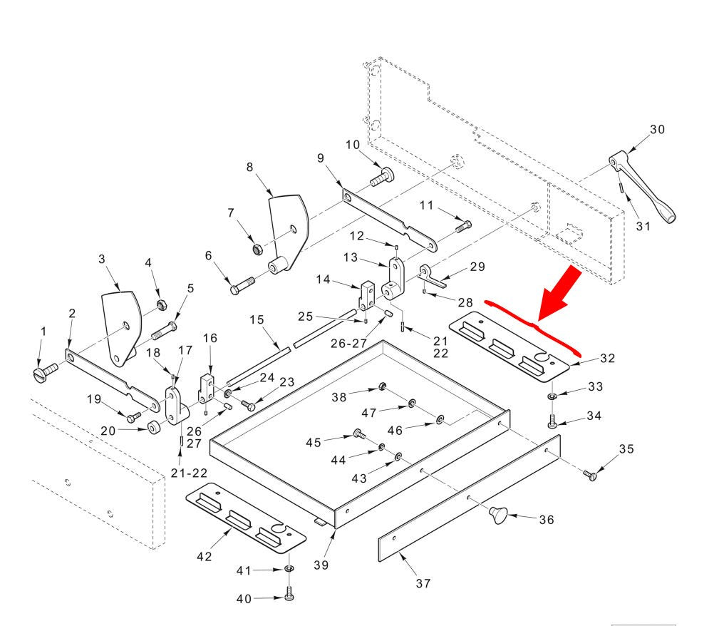 Scrap Pan Support for MB Bread Slicer by Berkel – Silver, Model 01-403475-01029