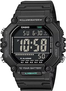 Casio AE-1600HX Series Digital Watch | Black | LED Illuminator | Extra Long Band | 10-Year Battery Life | 100M Water Resistant