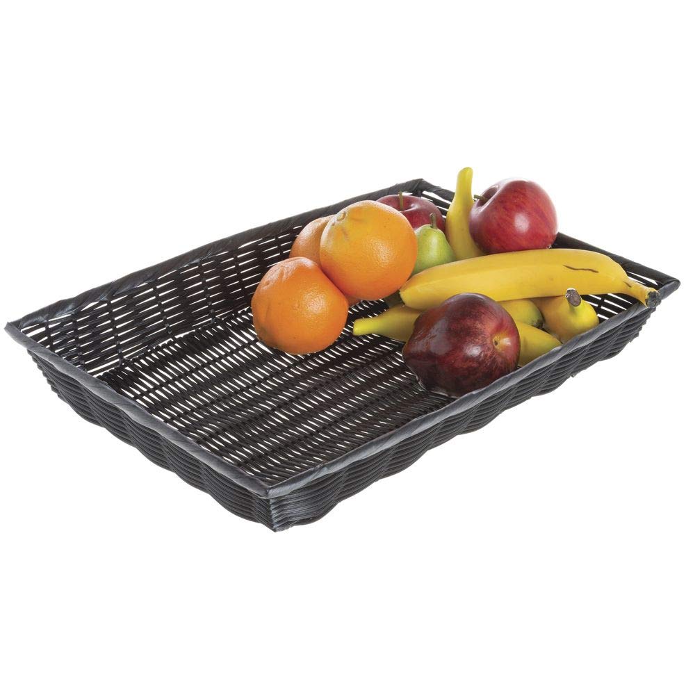HUBERT Black / 18"Lx12"Wx2.5"H / Modern Shelf Baskets