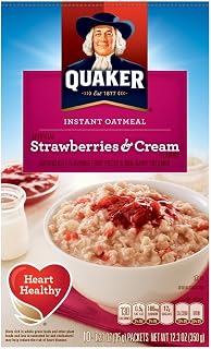 Quaker Instant Oatmeal Strawberry & Cream 10 pk (Pack of 12)