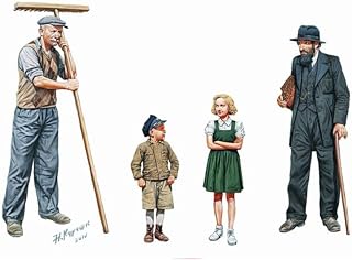 Masterbox Master Box Models 1/35 Civilians, Western Region WWII Era - 4 Civilian Figures Set With Hand Telega
