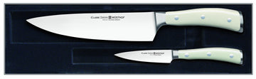 Wusthof Classic Ikon Creme 2-piece Starter Knife Set by Wüsthof – 3.5 inches and 8 inches, Stainless Steel, Creme, Pack of 2, Model TR9280N