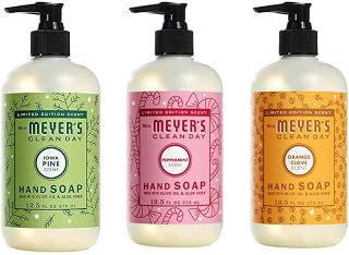 Mrs. MEYER'S CLEAN DAY hand soap Scent Variety Pack, (Peppermint + Iowa Pine + Orange Clove)