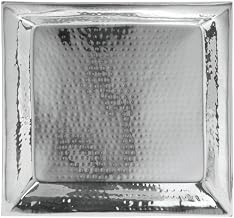 HUBERT Serving Tray with Hammered Finish Round Serving - 18" L x 18" W