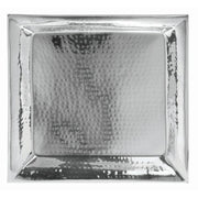 Serving Tray with Hammered Finish Round Serving - 18" L x 18" W by HUBERT – Stainless Steel, Silver